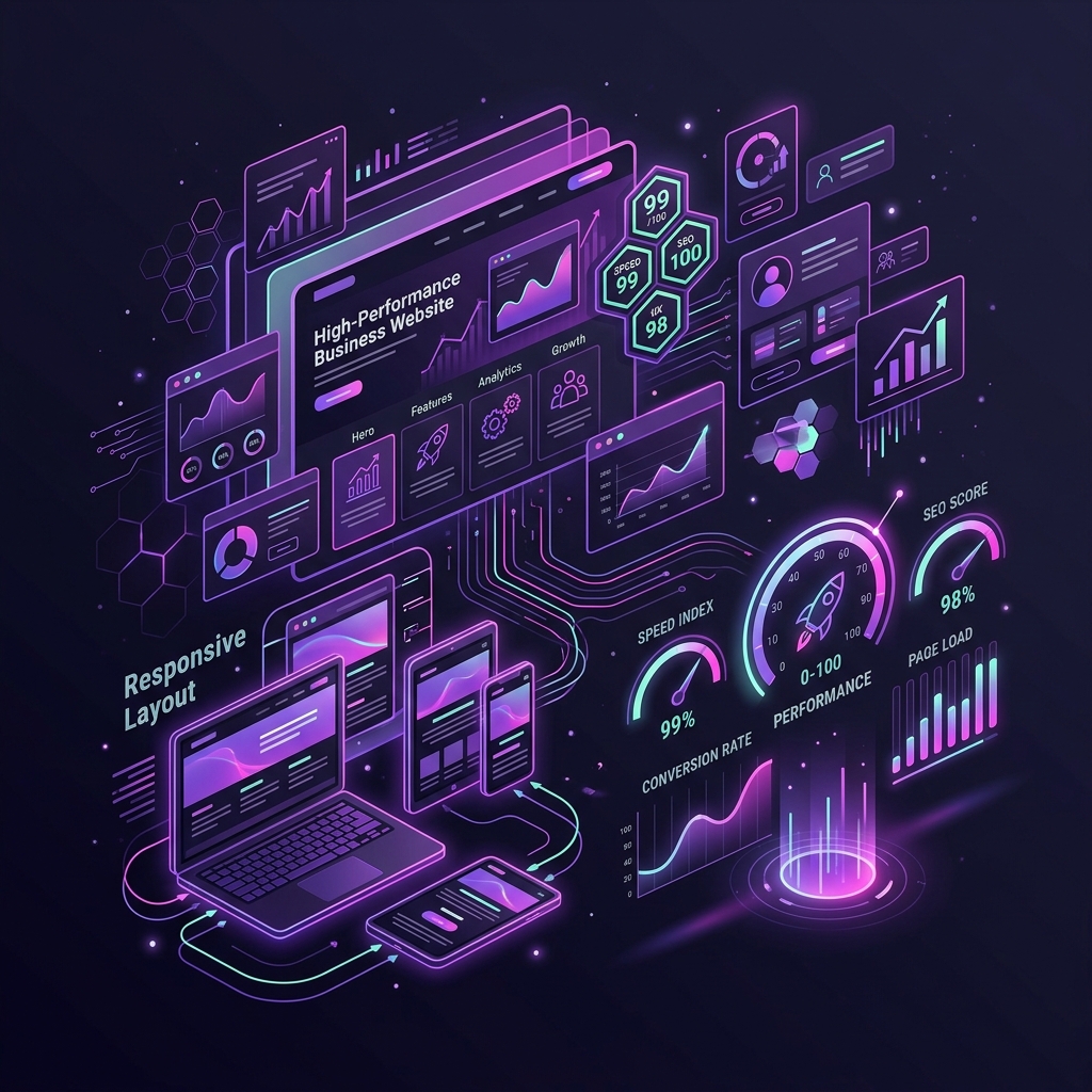 Premium Business Website Crafting Illustration