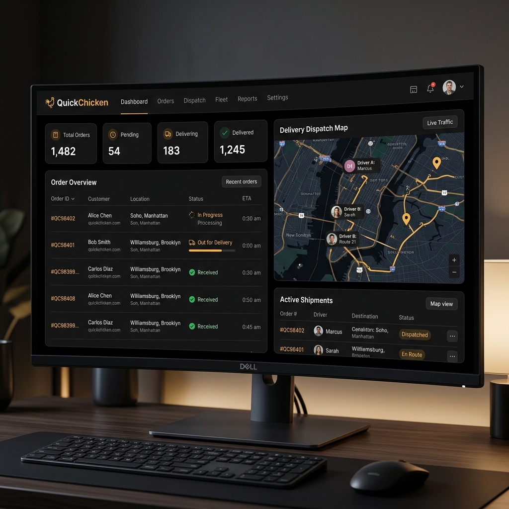 QuickChicken Delivery Application Mockup